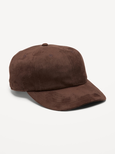 Faux-Suede Baseball Cap for Men - Black Coffee