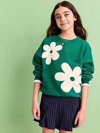 Image number 1 showing, Oversized Graphic Tunic Sweatshirt for Girls