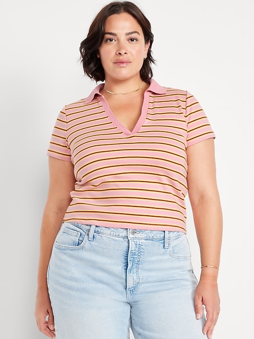 Image number 6 showing, Short-Sleeve Cropped Polo