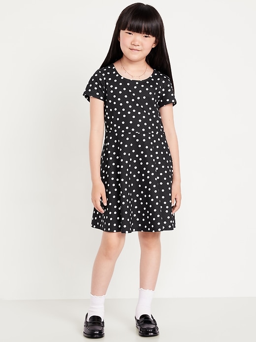 Long-Sleeve Button-Front Fit and Flare Dress for Girls