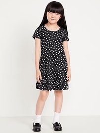 Image number 1 showing, Printed Short-Sleeve Fit and Flare Dress for Girls