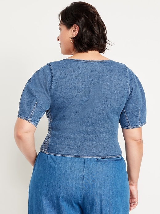 Image number 8 showing, Square-Neck Denim Cropped Top