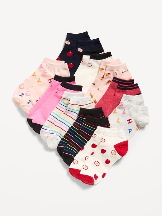 Image number 1 showing, Ankle Socks 10-Pack for Girls