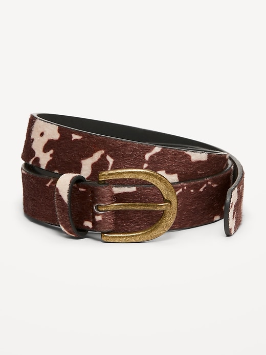 Image number 1 showing, Faux-Haircalf Belt for Women