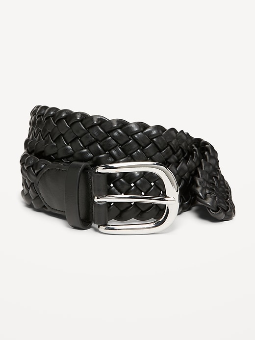 Image number 1 showing, Braided Faux-Leather Belt for Women
