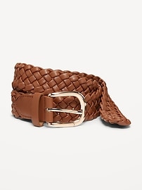 Image number 1 showing, Braided Faux-Leather Belt for Women