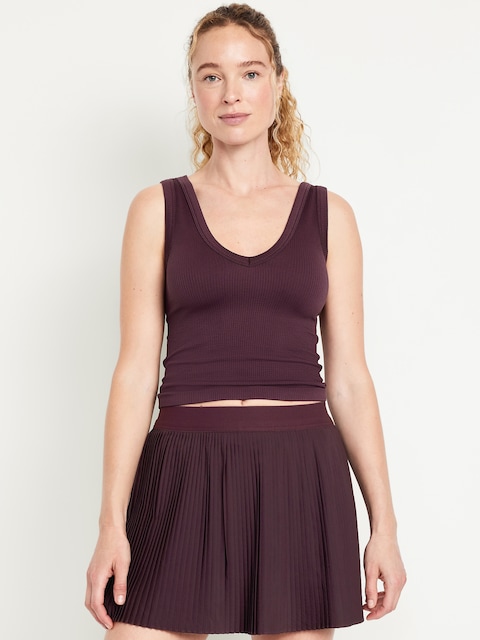 Exhale Seamless Fitted Rib Tank - Dark Sepia