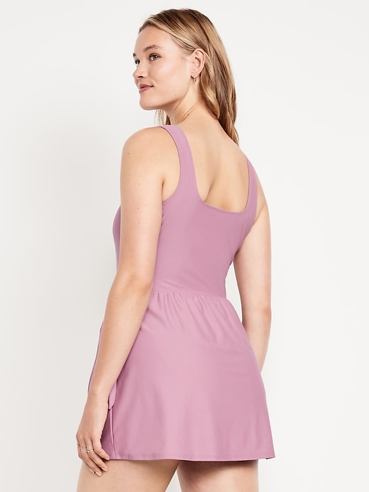 Image number 6 showing, Matte Side-Tie Swim Dress