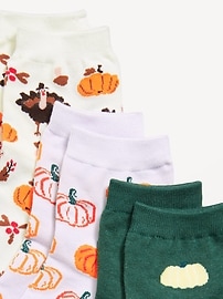 Image number 2 showing, Novelty Quarter Crew Socks 3-Pack for Women