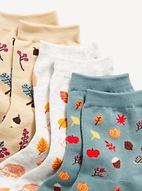 Image number 2 showing, Novelty Quarter Crew Socks 3-Pack for Women