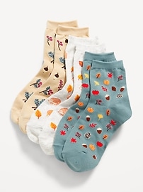 Image number 1 showing, Novelty Quarter Crew Socks 3-Pack for Women