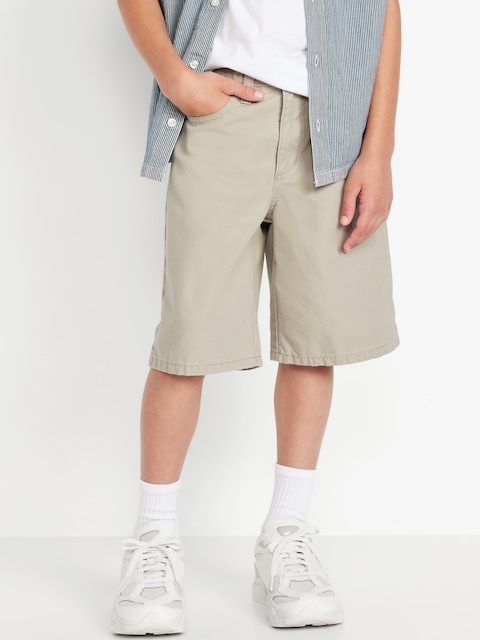 Below Knee Baggy Canvas Shorts for Boys - Cityscape