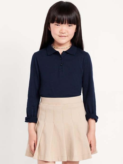 Image number 1 showing, School Uniform Jersey-Knit Polo Shirt for Girls