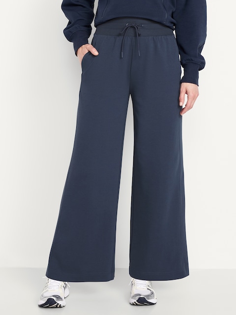 Extra High-Waisted Dynamic Fleece Wide-Leg Sweatpants - Dusk Navy