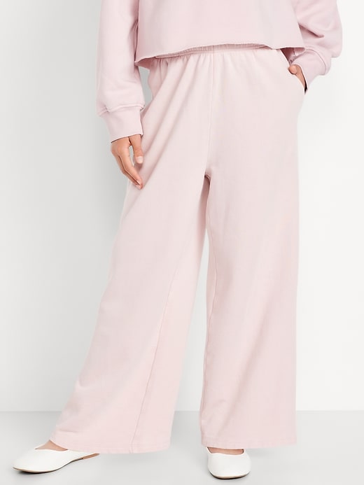 Image number 1 showing, Baggy Fleece Straight-Leg Sweatpants for Girls