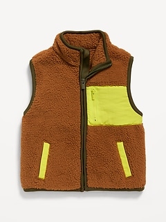Unisex Sherpa Zip-Pocket Utility Vest for Toddler