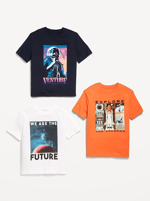 Image number 2 showing, Short-Sleeve Graphic T-Shirt 3-Pack for Boys