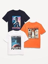 Image number 1 showing, Short-Sleeve Graphic T-Shirt 3-Pack for Boys