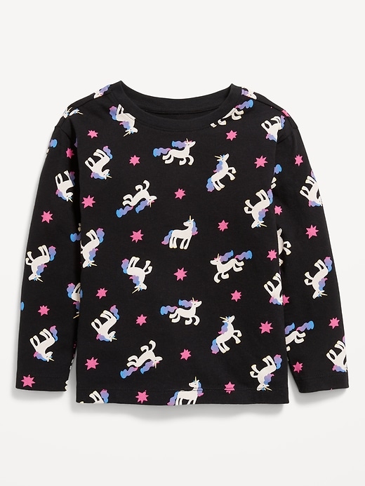 Image number 1 showing, Printed Long-Sleeve T-Shirt for Toddler Girls