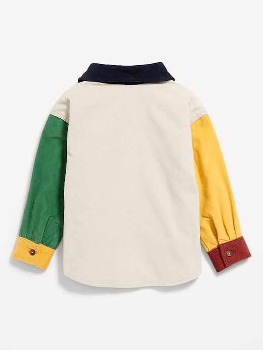 Image number 2 showing, Long-Sleeve Color-Block Pocket Shirt for Toddler Boys