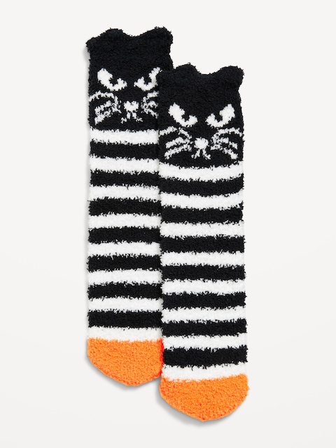 Cozy Crew Socks for Women - Black Cat