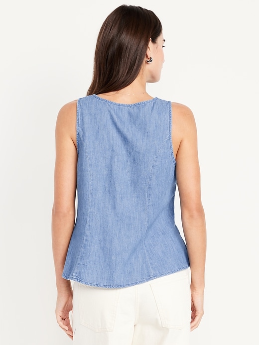 Image number 2 showing, Button-Down Denim Swing Top