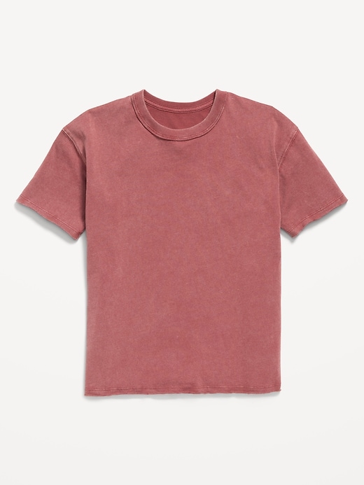 Image number 2 showing, Oversized Short-Sleeve Raw-Edge T-Shirt for Girls