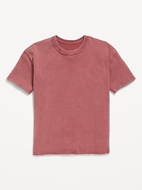 Image number 2 showing, Oversized Short-Sleeve Raw-Edge T-Shirt for Girls