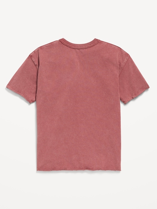 Image number 3 showing, Oversized Short-Sleeve Raw-Edge T-Shirt for Girls