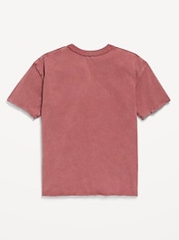 Image number 3 showing, Oversized Short-Sleeve Raw-Edge T-Shirt for Girls