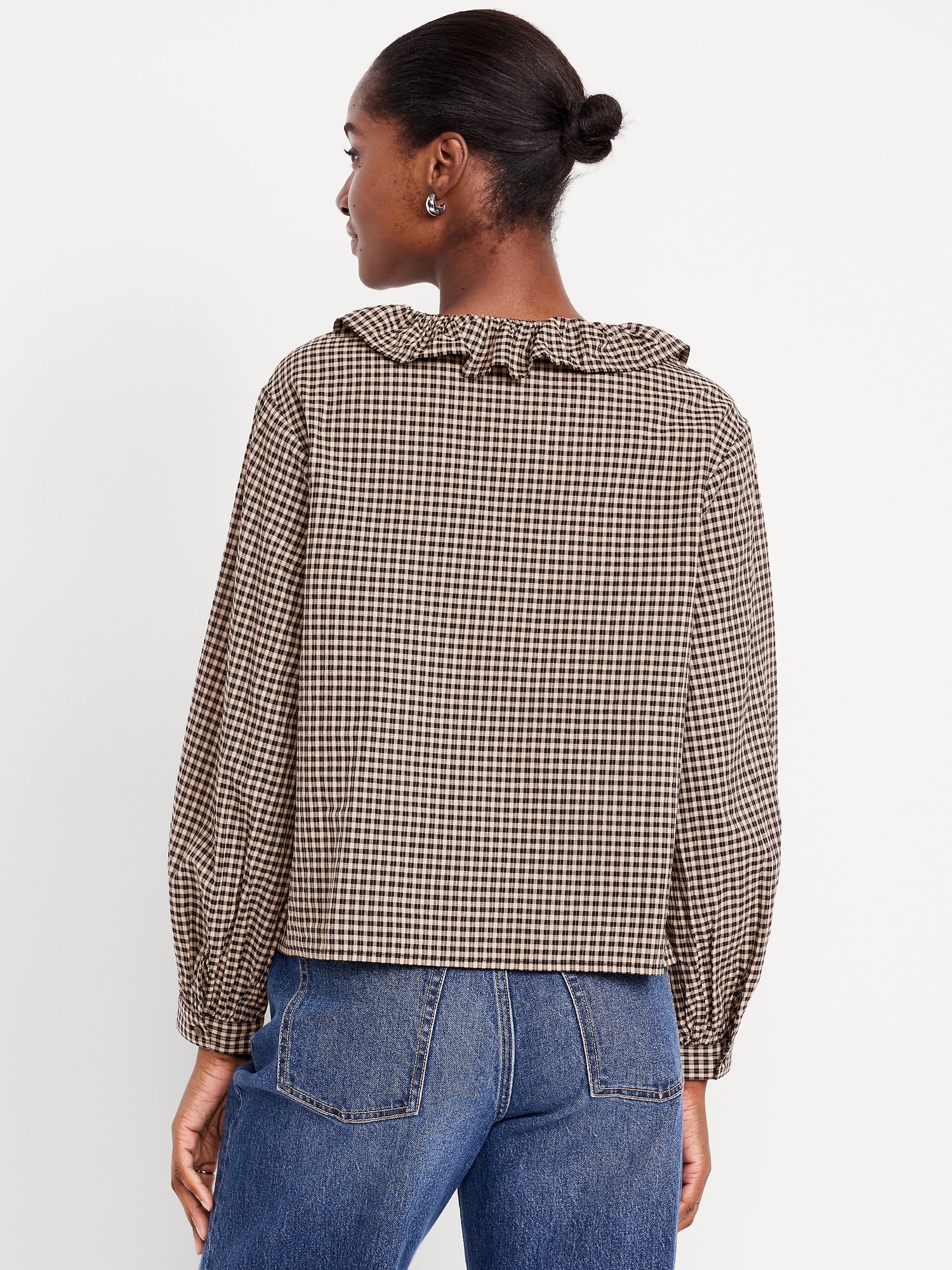 Ruffle Button-Down Shirt