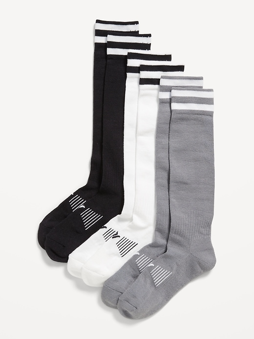 Image number 1 showing, Knee High Go-Dry Soccer Socks 3-Pack for Boys