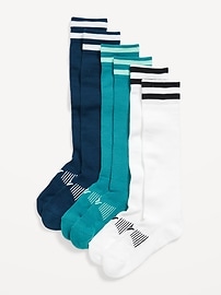 Image number 1 showing, Knee High Go-Dry Soccer Socks 3-Pack for Boys