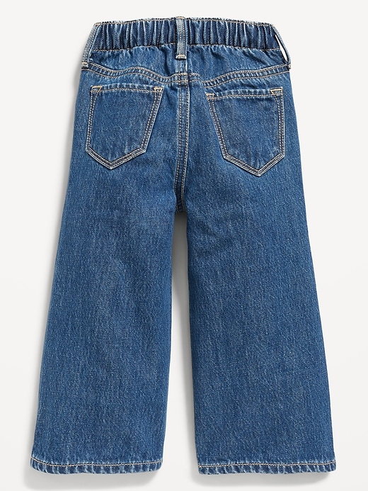 Image number 2 showing, Baggy Embroidered Wide-Leg Jeans for Toddler Girls