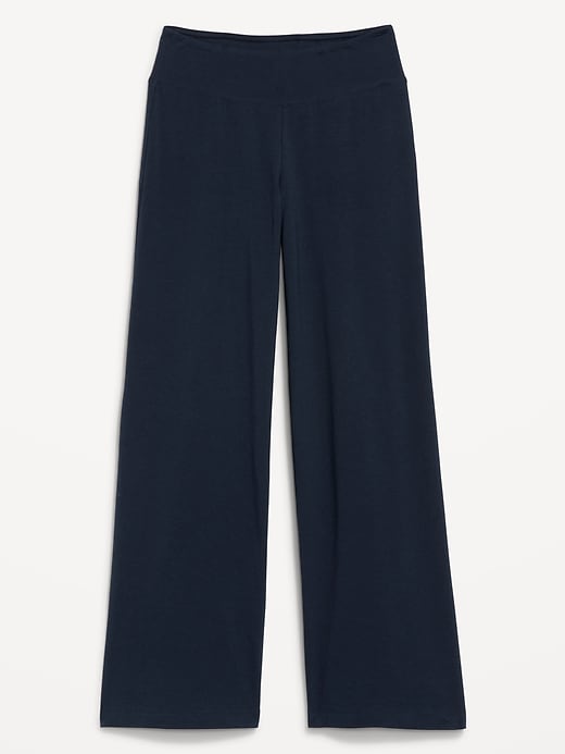 Image number 4 showing, Mid-Rise Jersey Super Wide-Leg Leggings