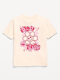 Image number 1 showing, Oversized Short-Sleeve Logo-Graphic Raw-Edge T-Shirt for Girls