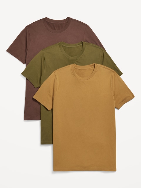 Solid Crew-Neck T-Shirt 3-Pack - Neutral