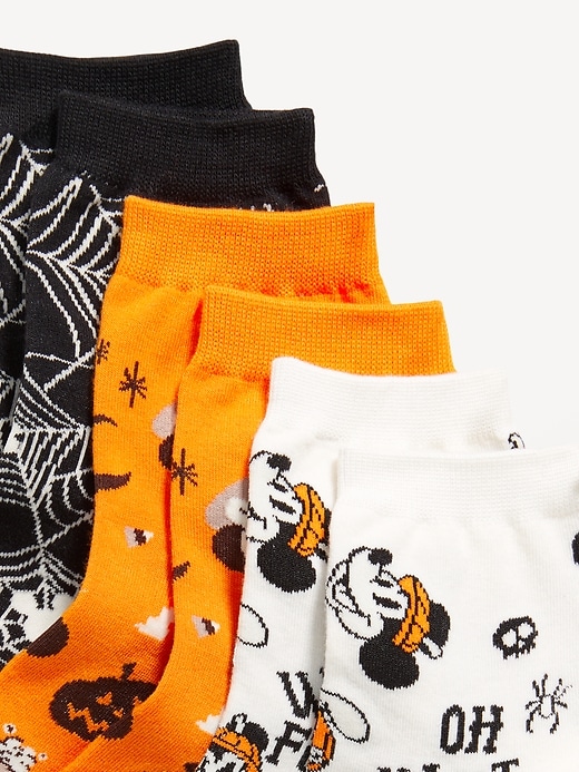 Image number 2 showing, Disney© 3-Pack Novelty Quarter Crew Socks for Women