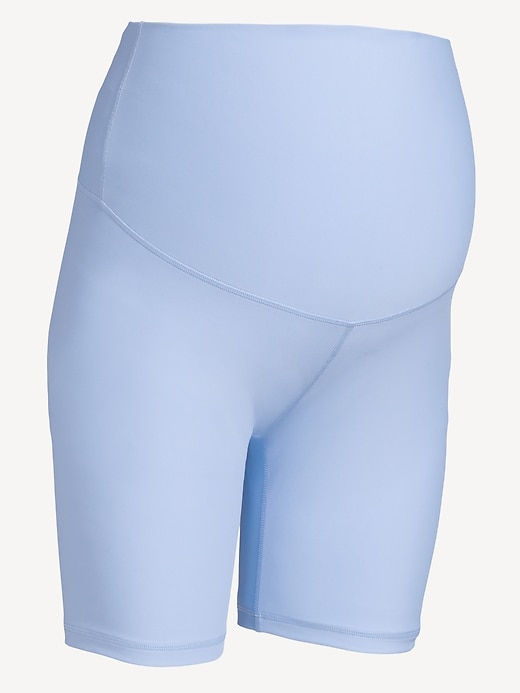 Image number 2 showing, Maternity Full Panel PowerSoft Biker Shorts -- 8-inch inseam