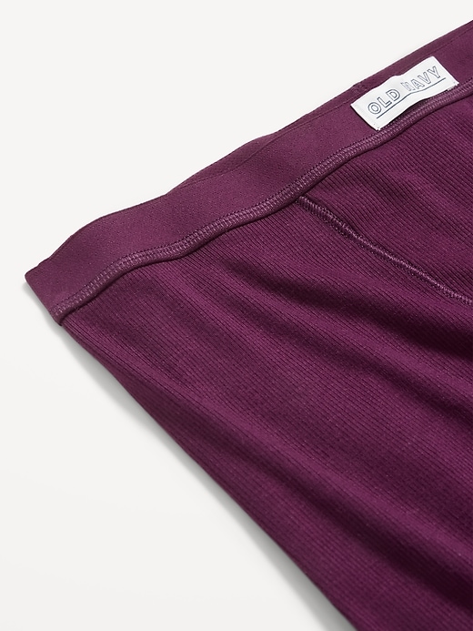 High-Waisted Ribbed Boyshort Briefs -- 3-inch inseam