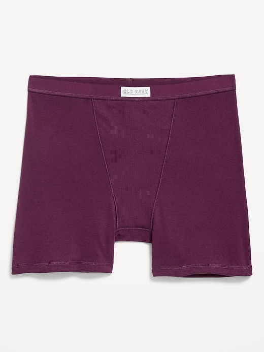 High-Waisted Ribbed Boyshort Briefs -- 3-inch inseam
