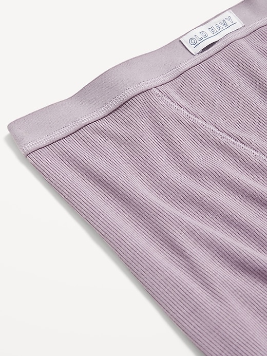 Image number 3 showing, High-Waisted Ribbed Boyshort Briefs -- 3-inch inseam