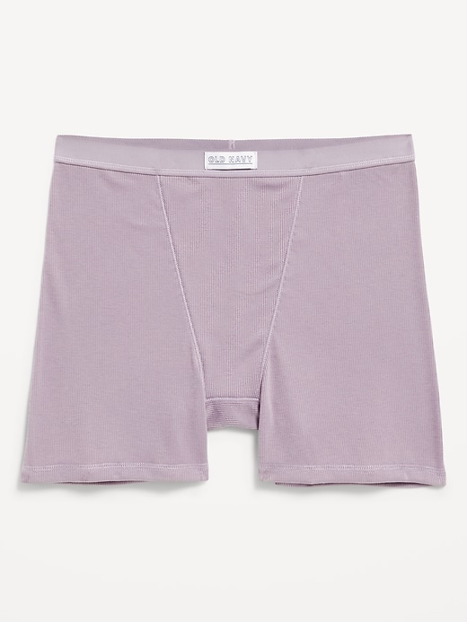 Image number 4 showing, High-Waisted Ribbed Boyshort Briefs -- 3-inch inseam