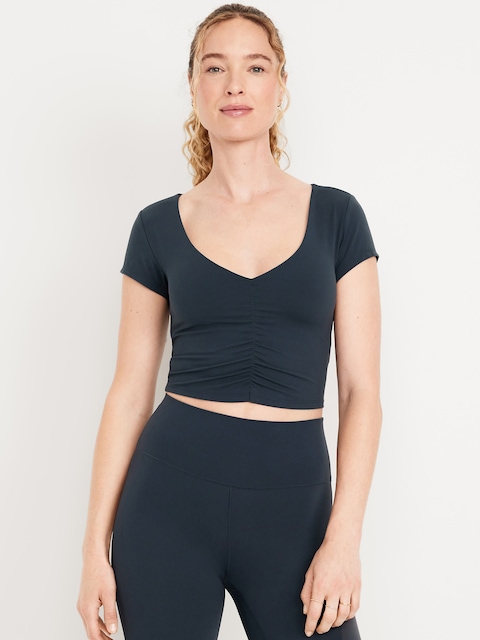 Light Support StudioSmooth Crop Top - Dusk Navy