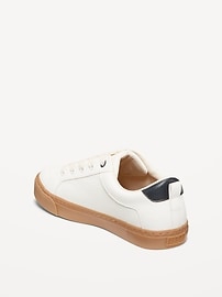 Image number 3 showing, Faux-Leather Gender-Neutral Lace-Up Sneakers for Kids