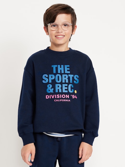 Favorite Fleece Oversized Graphic Fleece Sweatshirt for Boys - In The Navy