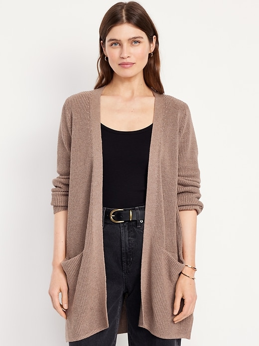 Image number 1 showing, Longline Open-Front Sweater