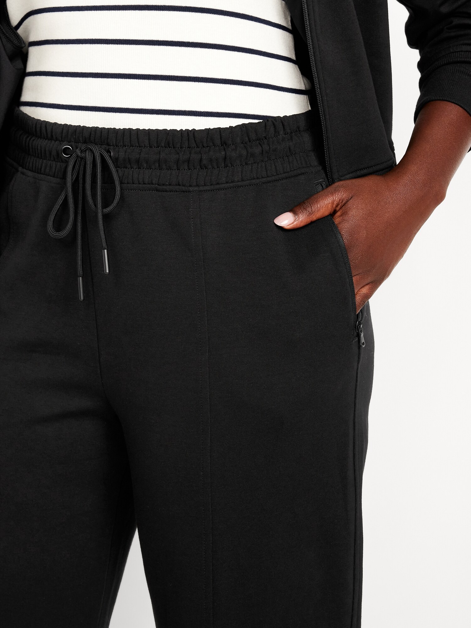 Женские брюки Old Navy High-Waisted Dynamic Fleece Sweatpants, цвет: Чёрный — фото 3