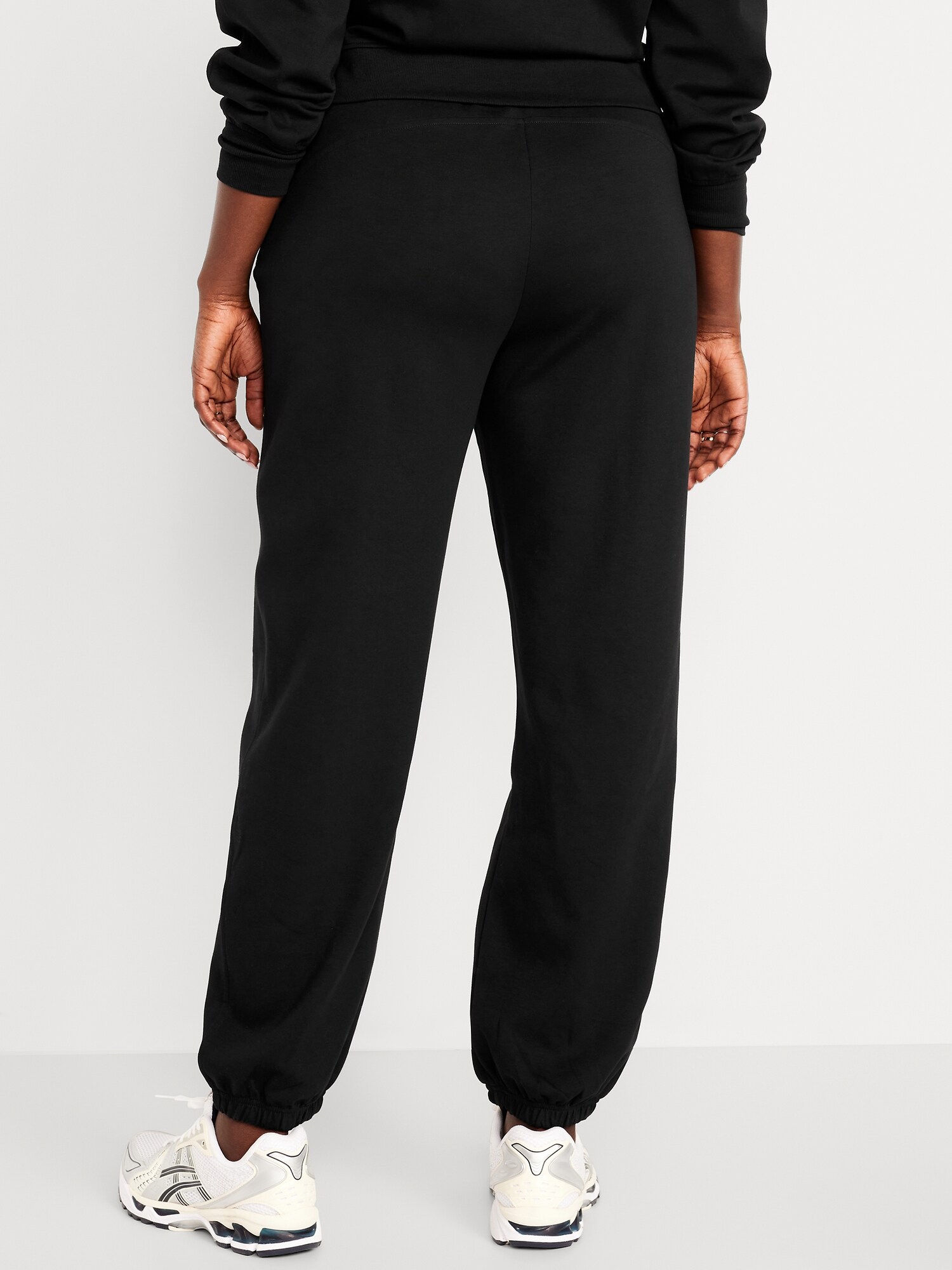 Женские брюки Old Navy High-Waisted Dynamic Fleece Sweatpants, цвет: Чёрный — фото 5