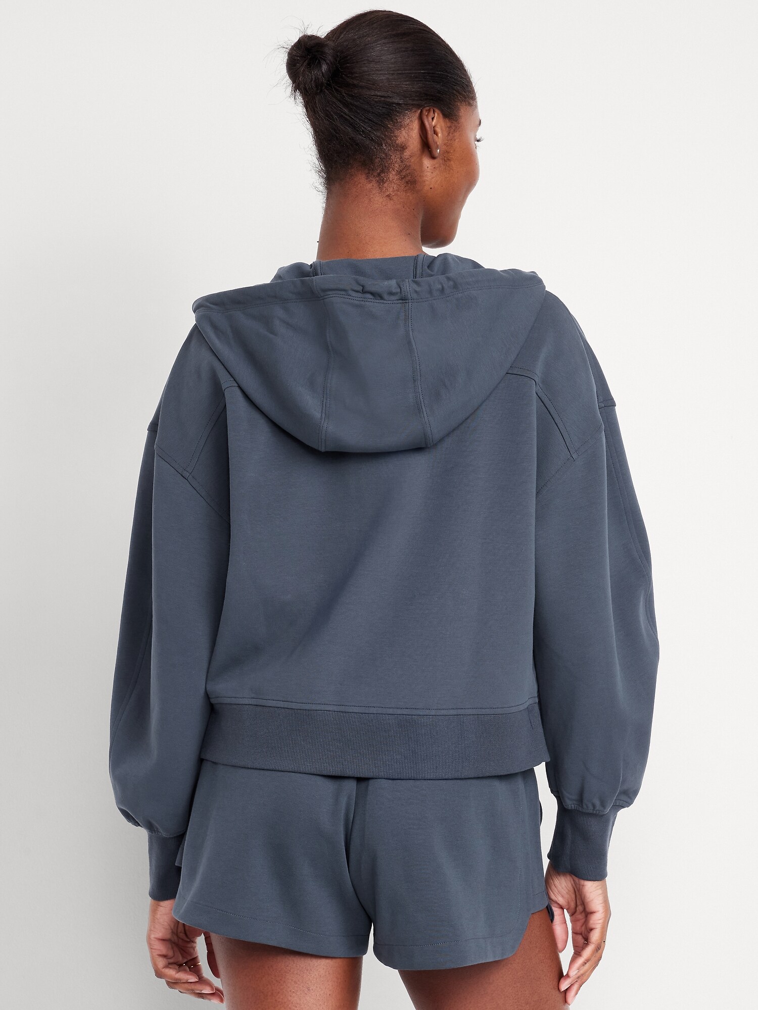 Женское худи Old Navy Dynamic Fleece Oversized Full-Zip, цвет: Сумеречный тёмно-синий — фото 2